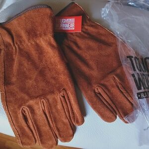 Tough Workwear Men's Leather Brown Gloves NWT
